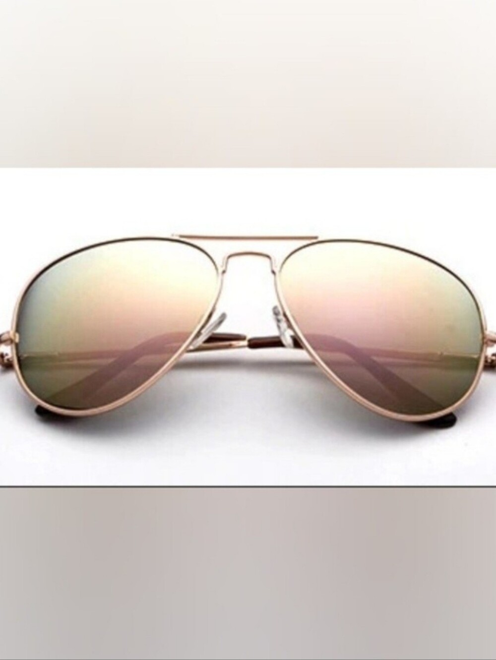 Rose Gold Aviator Unisex Mirrored Sunglasses